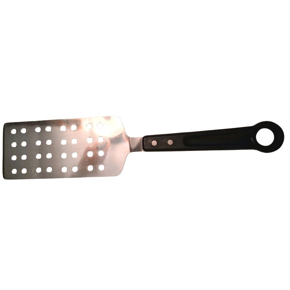 Vintage Farberware Large Commercial Slotted Spatula Stainless Steel 400F Black